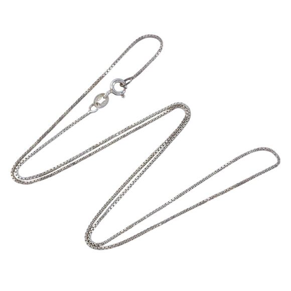 Vintage BSI Sterling Silver 925 0.9mm Box Chain Necklace 18" - Picture 1 of 3